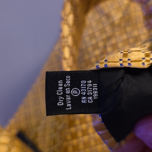 (J28) Stafford Yellow Patterned Men's Tie - Picture 5 of 5